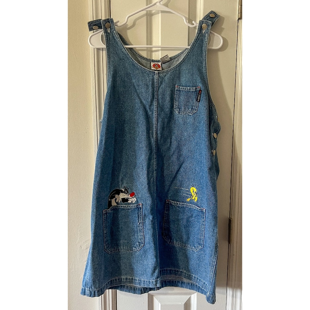 RARE Warner Bros Studio Store Women's 1998 VTG Looney Tunes Denim Overalls